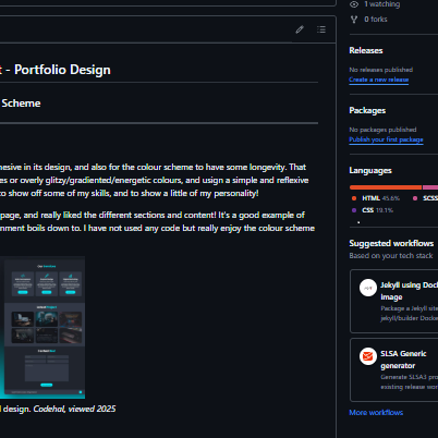 A thumbnail with detail of my portfolio repo